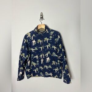 Vintage Nautical Reversible Mens Golf Jacket Cotton Size Medium *H